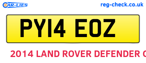 PY14EOZ are the vehicle registration plates.