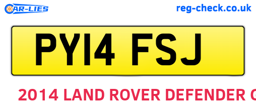 PY14FSJ are the vehicle registration plates.