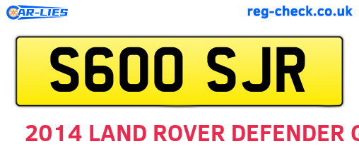 S600SJR are the vehicle registration plates.