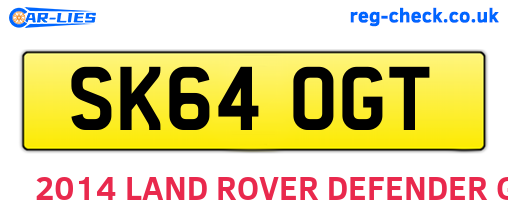 SK64OGT are the vehicle registration plates.