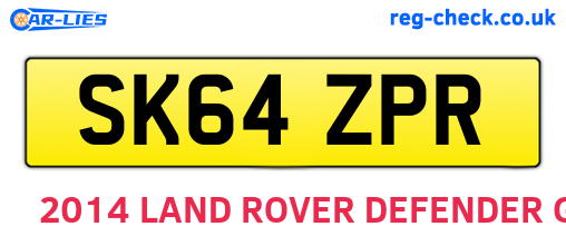 SK64ZPR are the vehicle registration plates.