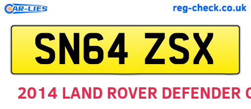 SN64ZSX are the vehicle registration plates.