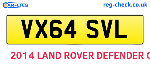 VX64SVL are the vehicle registration plates.
