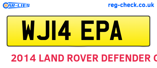 WJ14EPA are the vehicle registration plates.