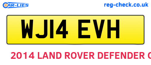 WJ14EVH are the vehicle registration plates.