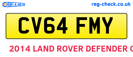 CV64FMY are the vehicle registration plates.
