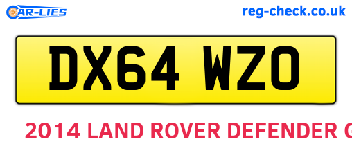 DX64WZO are the vehicle registration plates.