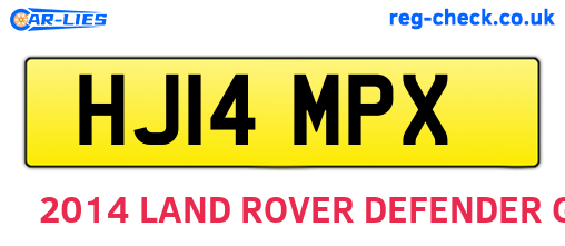 HJ14MPX are the vehicle registration plates.