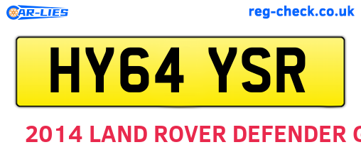 HY64YSR are the vehicle registration plates.