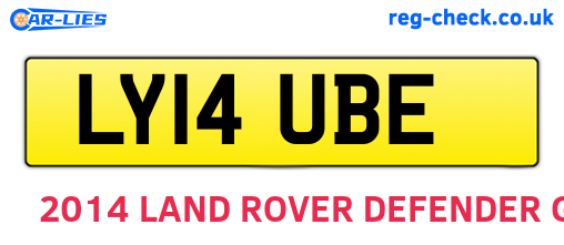 LY14UBE are the vehicle registration plates.