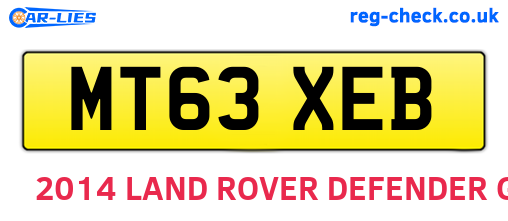 MT63XEB are the vehicle registration plates.