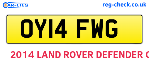 OY14FWG are the vehicle registration plates.
