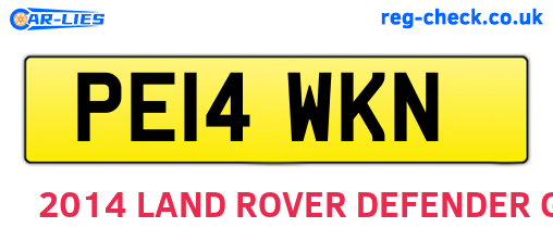 PE14WKN are the vehicle registration plates.