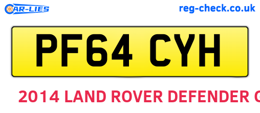 PF64CYH are the vehicle registration plates.
