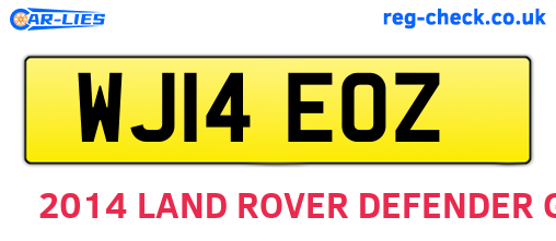 WJ14EOZ are the vehicle registration plates.