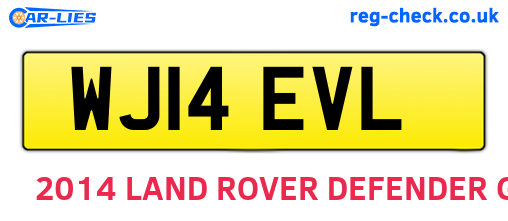 WJ14EVL are the vehicle registration plates.