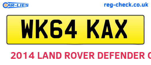 WK64KAX are the vehicle registration plates.