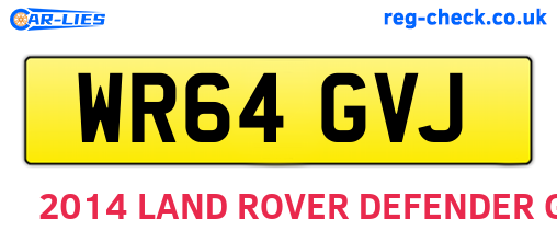WR64GVJ are the vehicle registration plates.