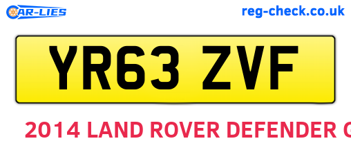 YR63ZVF are the vehicle registration plates.