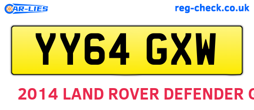 YY64GXW are the vehicle registration plates.