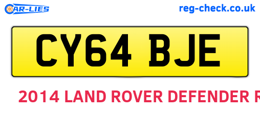 CY64BJE are the vehicle registration plates.