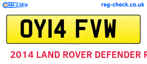 OY14FVW are the vehicle registration plates.
