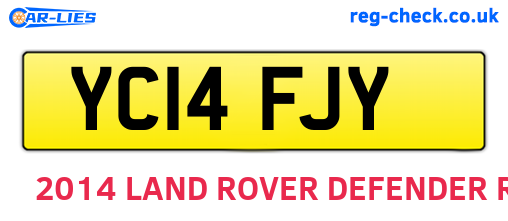 YC14FJY are the vehicle registration plates.