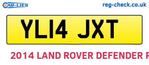 YL14JXT are the vehicle registration plates.