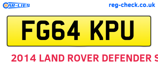 FG64KPU are the vehicle registration plates.