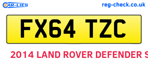 FX64TZC are the vehicle registration plates.
