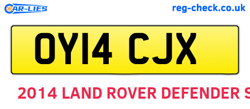 OY14CJX are the vehicle registration plates.