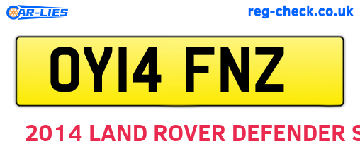 OY14FNZ are the vehicle registration plates.