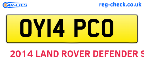 OY14PCO are the vehicle registration plates.
