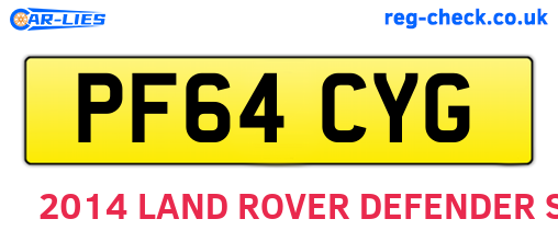 PF64CYG are the vehicle registration plates.