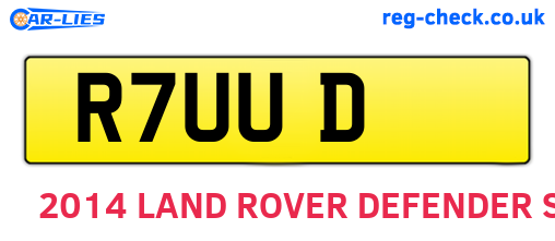 R7UUD are the vehicle registration plates.