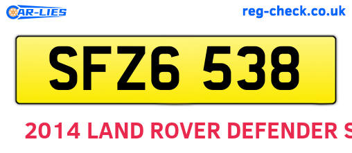 SFZ6538 are the vehicle registration plates.