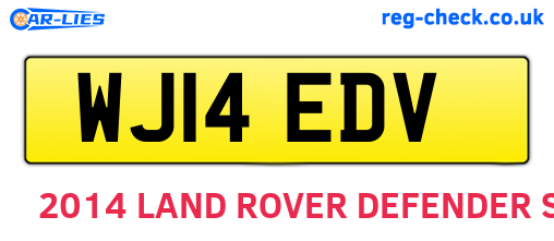 WJ14EDV are the vehicle registration plates.
