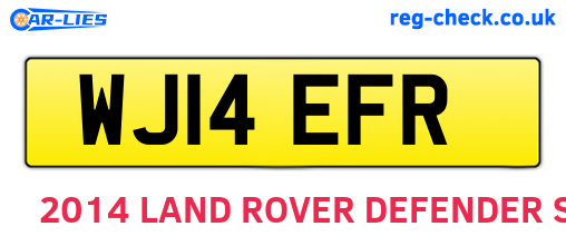 WJ14EFR are the vehicle registration plates.