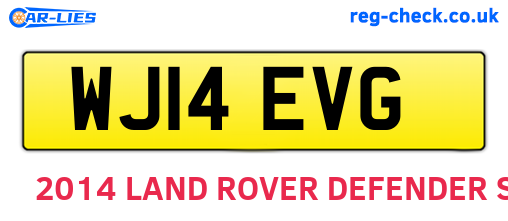 WJ14EVG are the vehicle registration plates.
