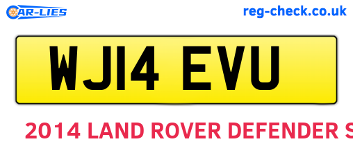 WJ14EVU are the vehicle registration plates.