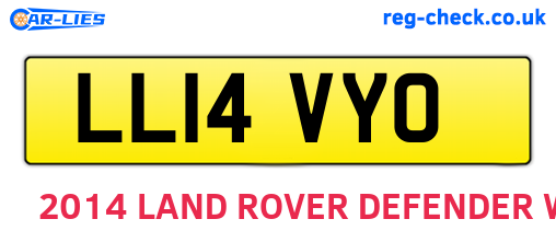 LL14VYO are the vehicle registration plates.