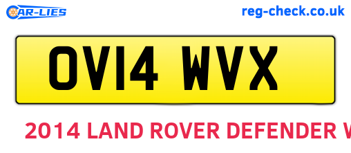 OV14WVX are the vehicle registration plates.