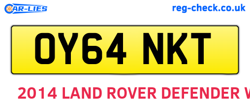 OY64NKT are the vehicle registration plates.