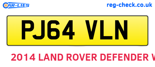 PJ64VLN are the vehicle registration plates.