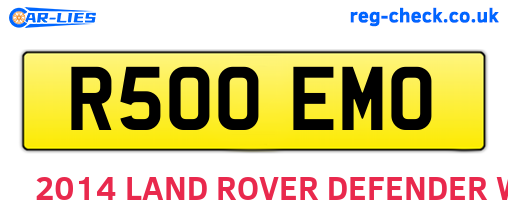 R500EMO are the vehicle registration plates.