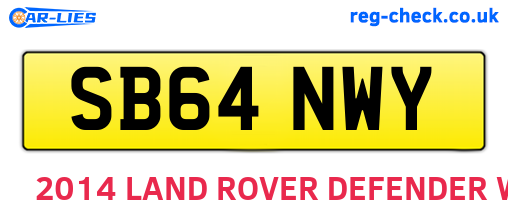 SB64NWY are the vehicle registration plates.