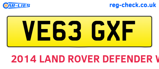 VE63GXF are the vehicle registration plates.