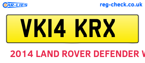 VK14KRX are the vehicle registration plates.