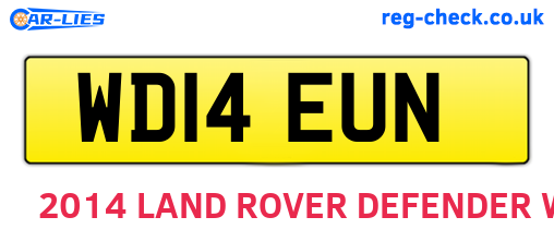 WD14EUN are the vehicle registration plates.