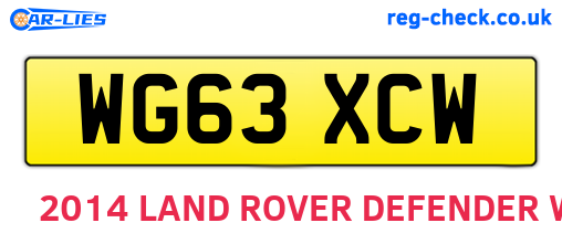 WG63XCW are the vehicle registration plates.